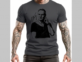 Sting - &scaron;ed&eacute; p&aacute;nske tričko 100%bavlna